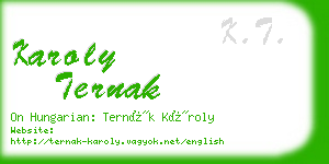 karoly ternak business card